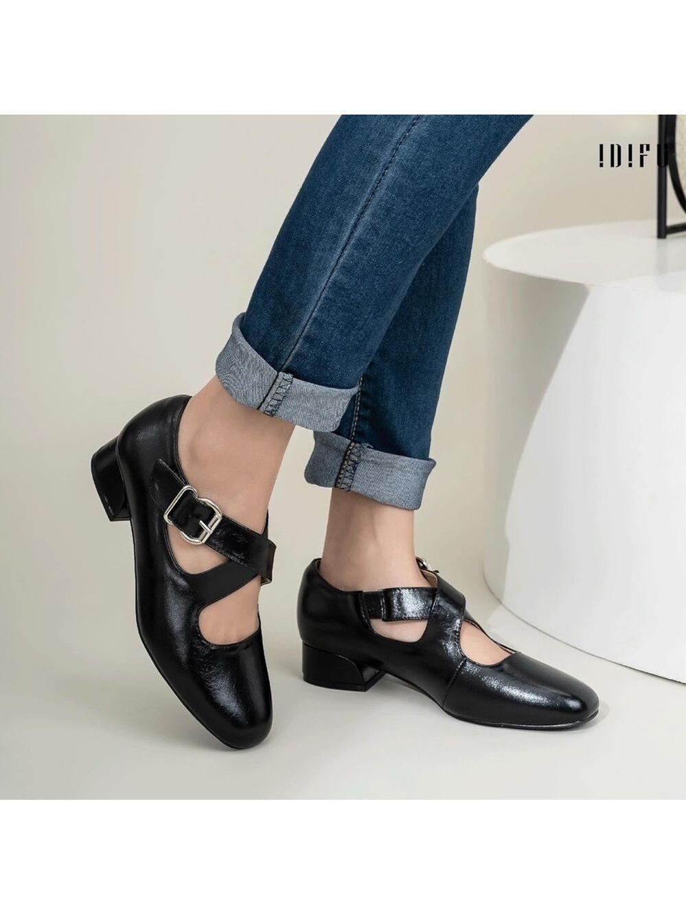 Women Ballet Flats Shoes Buckle Low Heels - Picture 3 of 11